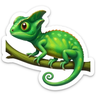 Emoji de camaleón, que sea bonito, tierno y único para compartir con mi pareja, entonces que sea único, que sea parecido al camaleón de la película de rapumcel de Disney caricaturezco  sticker