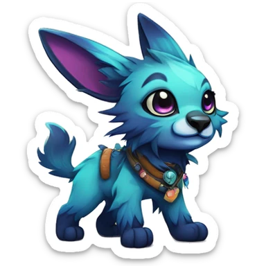 Cool cute Kawaii edgy colorful fantasy animal fursona by griffsnuff & LiLaiRa & Falvie full body sticker