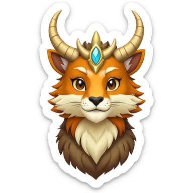 colorful anthro horned Royal vernid fursona Fakemon sticker