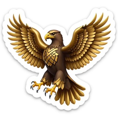 aztec golden eagle symbol of power sticker