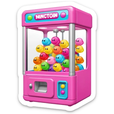 pink claw machine sticker
