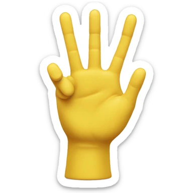 Three Fingers Splayed up in yellow color sticker