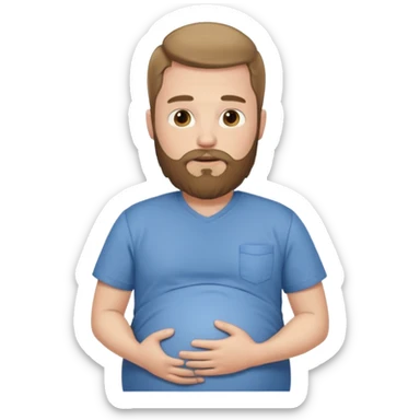 pregnant man with beard sticker