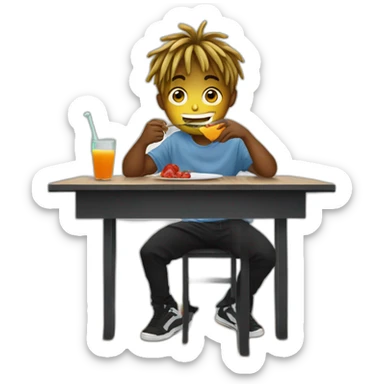 juice wrld eating a table sticker