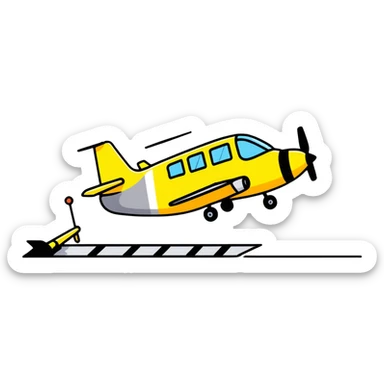 ramp agent with marshalling wands guiding aircraft, wearing bright yellow coat sticker