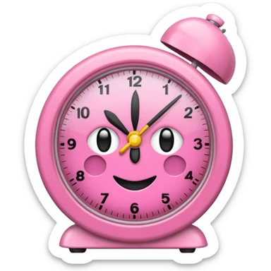 um DESPERTADOR minimalista ROSA sticker