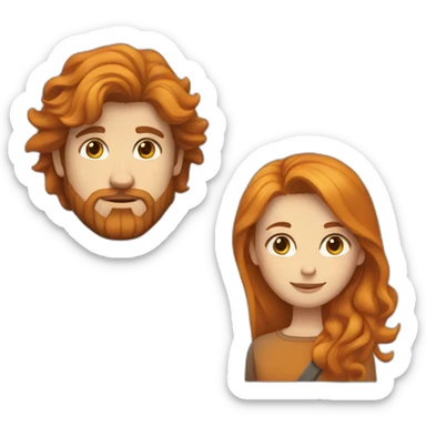 Dark-haired-Bearded-white-man and long haired ginger girlfriend  sticker