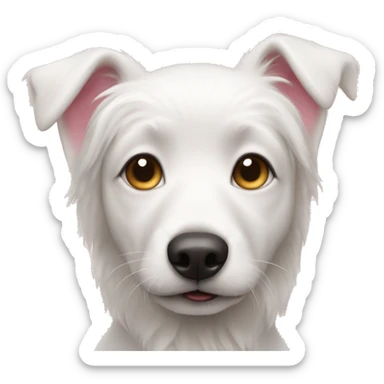 white dog pink nose sticker