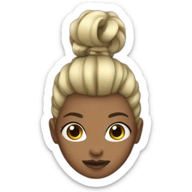 Punk female black high ponytail hair sticker