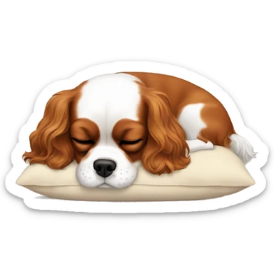 king charles spaniel dog sleeping in a pillow  sticker