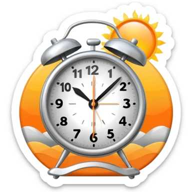 sunrise and alarm clock representing a routine sticker