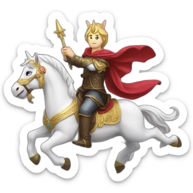 vladimir puting riding a unicorn sticker