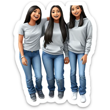 group of smiling girls outdoors sticker