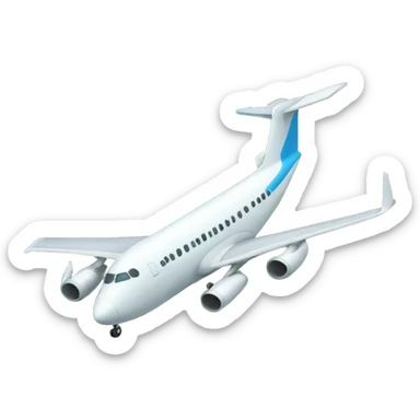 Plane landing in island sticker