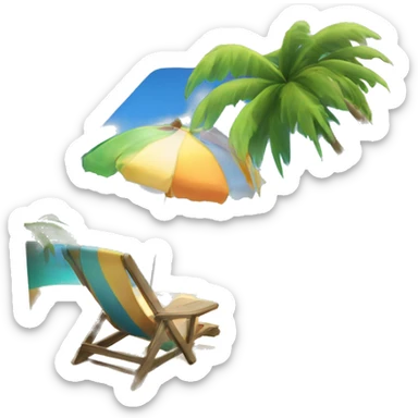 Email message with picture with beach and palm  sticker