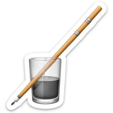 The chopsticks 🥢 emoji with smoke of a cigarette 🚬 sticker