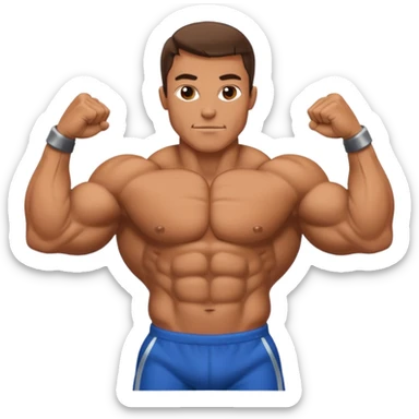 bodybuilder posing sticker