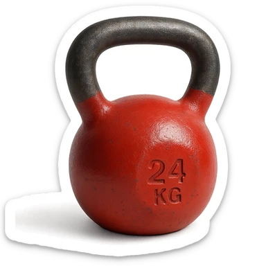 kettlebell rosso, iperrealistico 4k sticker