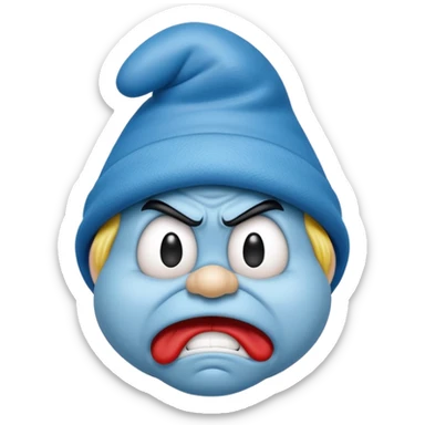 angry smurf  sticker