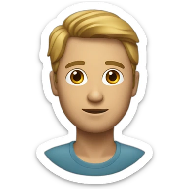 Un homme avec une tête carré sticker