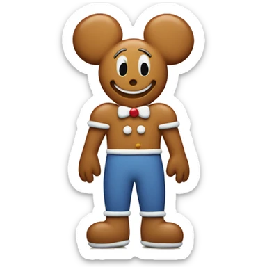 gingerbread man wearing mickey mouse ears sticker