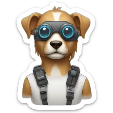 animal equipped with high tech gear sticker