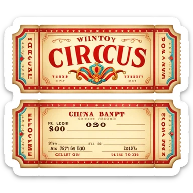 Vintage circus ticket sticker