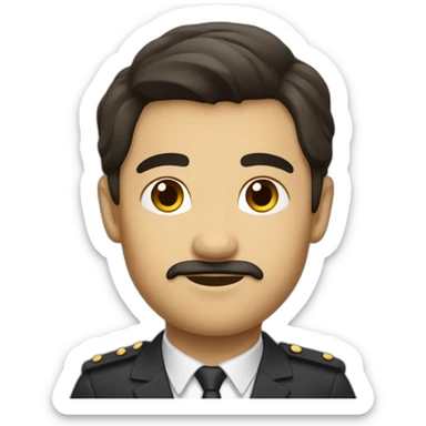 titular attache with dark hair and no mustache sticker