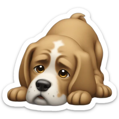 The dog is stooped sticker