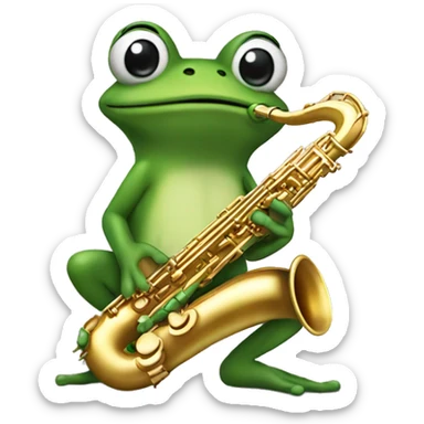 Grenouille avec un saxophone sticker
