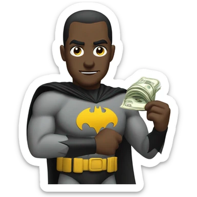 Batman offering money not smiling sticker