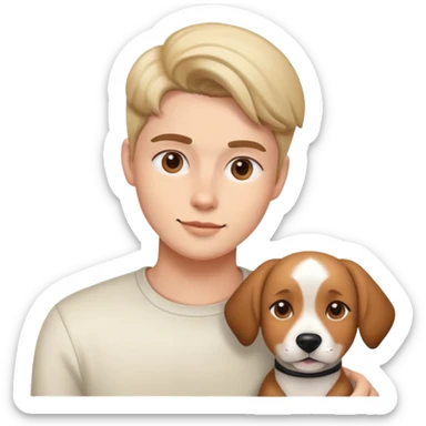 Person with dog filter sticker