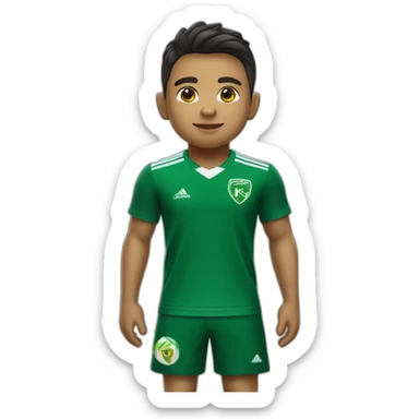 niño jugador de futbol con camiseta verde del Deportivo Cali de colombia sticker