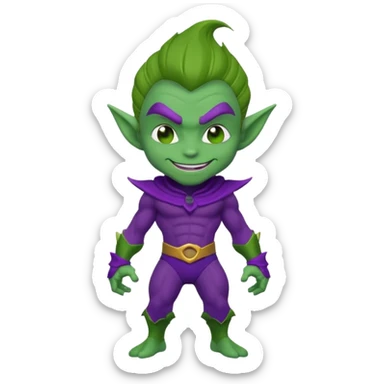 green goblin, cute chibi full body sticker