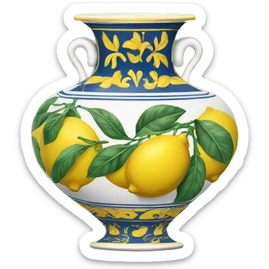 Deruta vase with lemons sticker