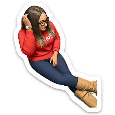 girl in cozy outfit sticker