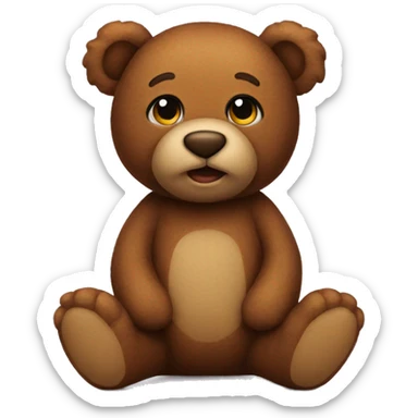 Brown teddy sticker