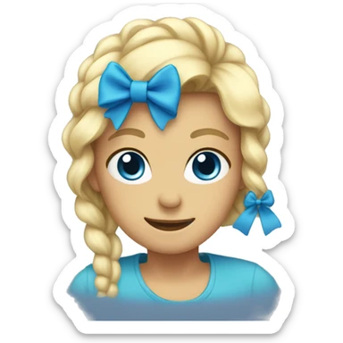 Blue bow sticker