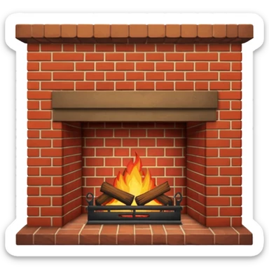 Classic Brick Fireplace sticker