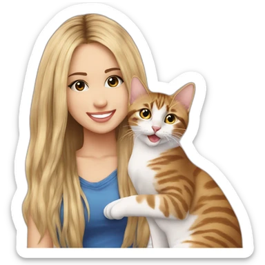 Emoji de Hannah Montana con un gato sticker