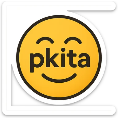 the word 'pkita' as a simple emoji, text included sticker