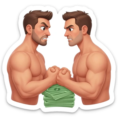 Men were always strong-arming each other for that money sticker