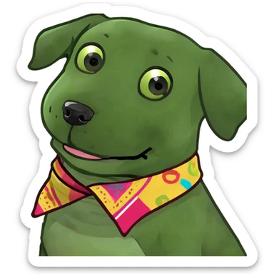 puppy waving hi sticker