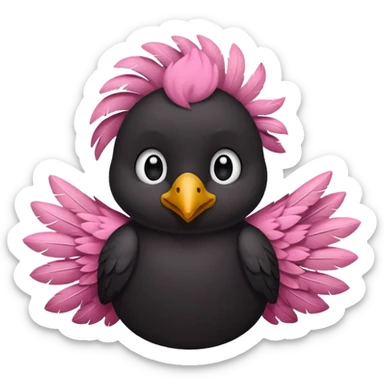 Un bebe oiseau mignon noir sticker