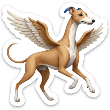 galgo con alas corriendo sticker