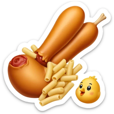 macaroni and chicken leg sticker