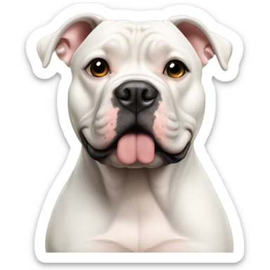 all black american bully cropped ears sticker