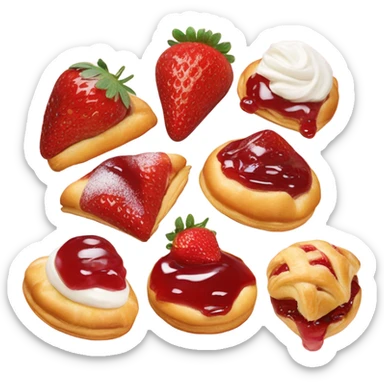 Strawberry pastries sticker