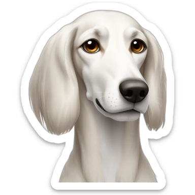 sleepy white saluki sticker