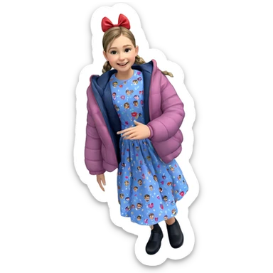 smiling girl in stylish dress sticker